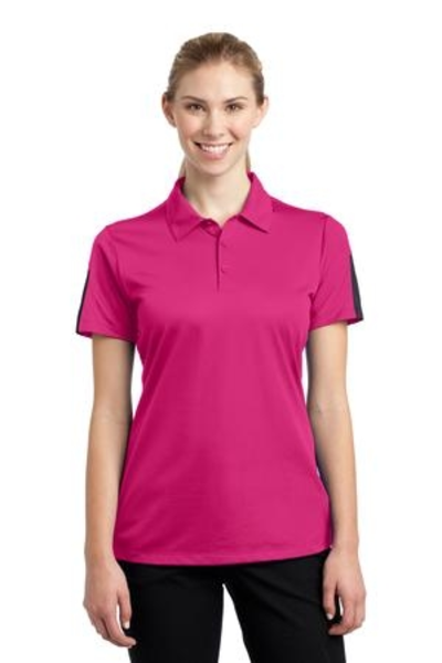 Ladies Sport-Tek Active Textured Colorblock Polo Shirt