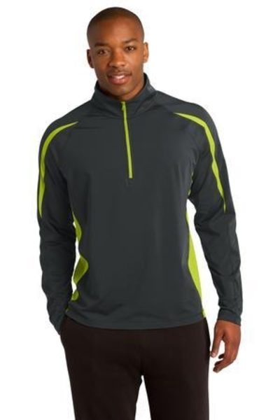 Sport-Tek Sport-Wick Stretch 1/2 Zip Colorblock Pullover